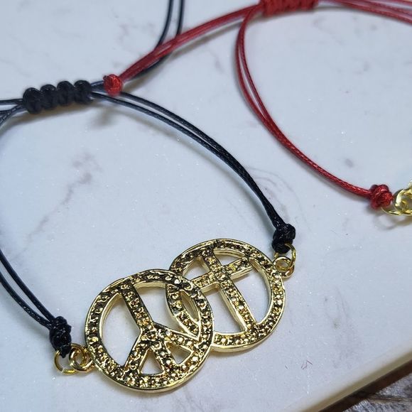 Handmade bracelets gold plated black or red - Picture 7 of 8